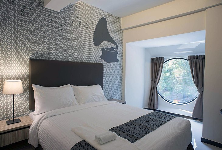 The Mesui Hotel Music Themed Room with Rounded Window