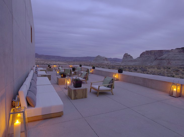 Amangiri Villas terrace with view to the desert