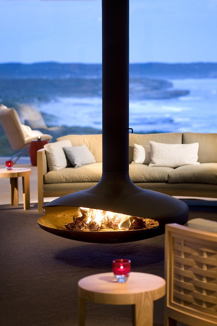 Southern Ocean Lodge fireplace