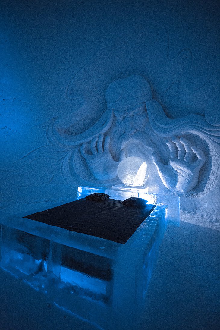 Lapland Hotels SnowVillage Magician Ice Bedroom
