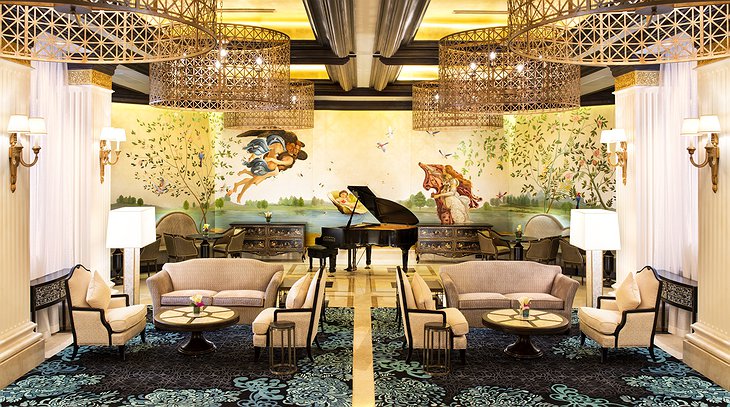 The Castle Hotel lounge with piano