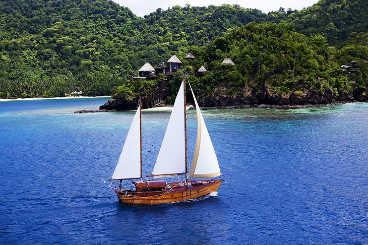Sailing around the Laucala Island