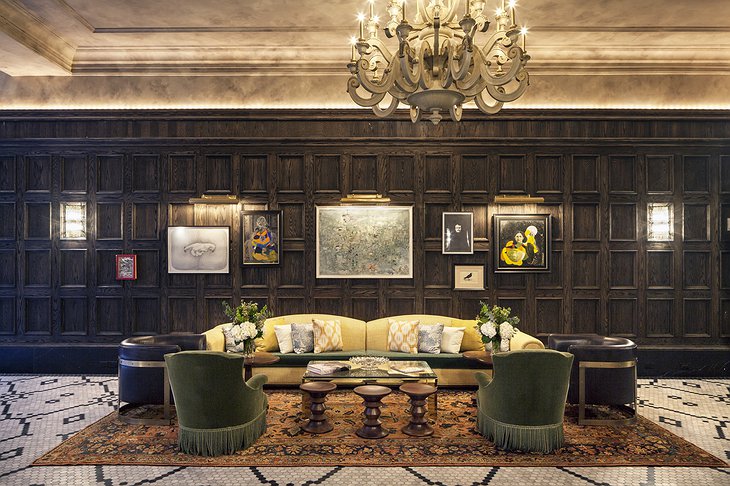 The Beekman Hotel yellow couch Barnes