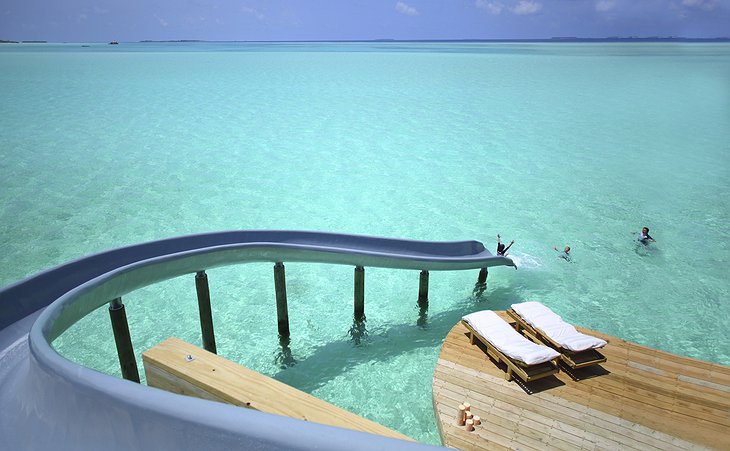 Soneva Jani Maldives water slide to the ocean