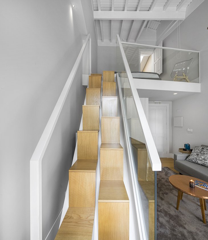 Casa do Juncal suite design wooden stairs