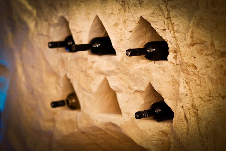 Wine holders in the cave