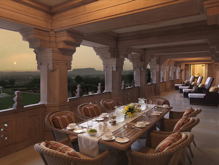 Umaid Bhawan Palace rooftop terrace dining