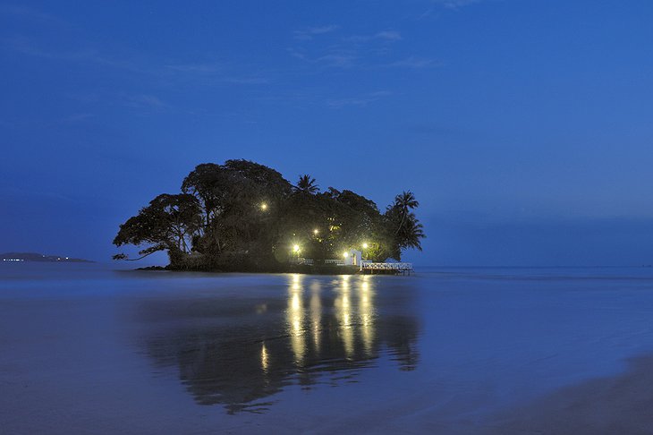 Taprobane Island villa at night