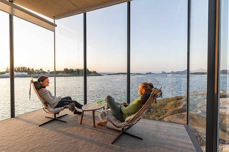 Manshausen Island Seacabin Panorama Enjoyed by Two Women