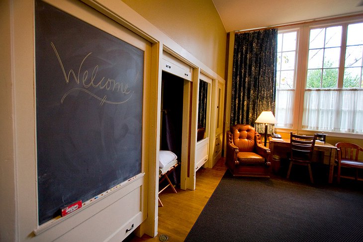 Kennedy School Hotel room with chalkboard