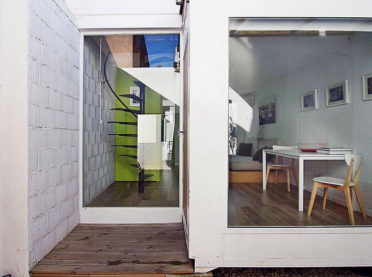 Container Home living room from the outside