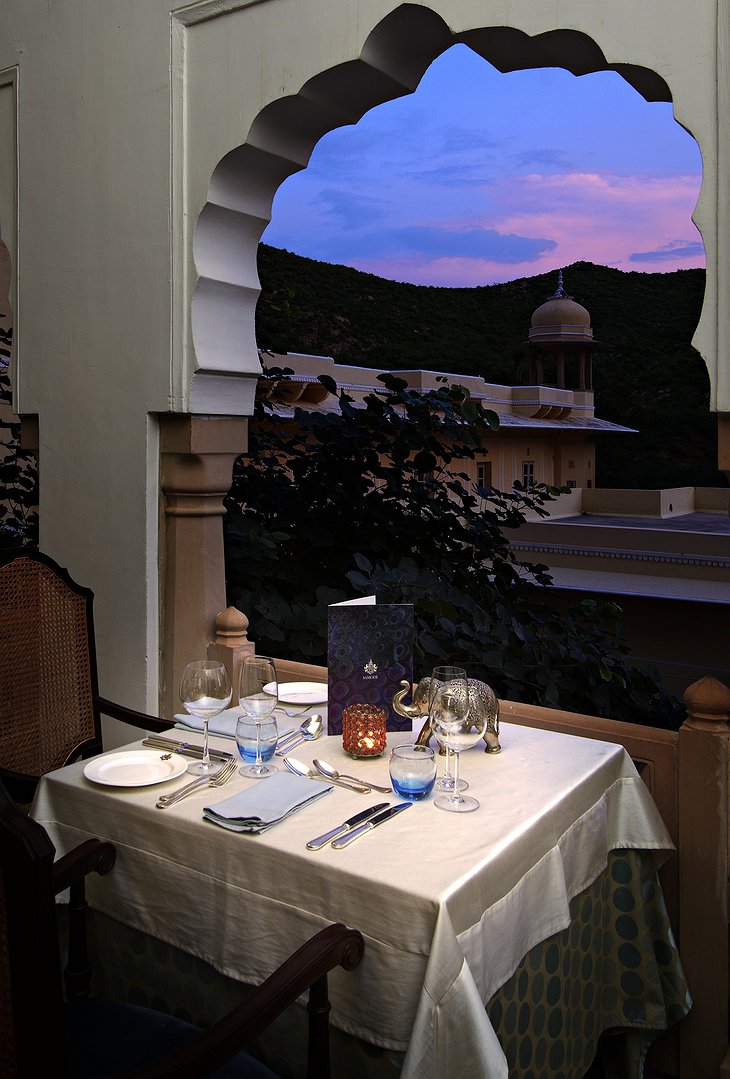 Samode Palace romantic dining in the evening