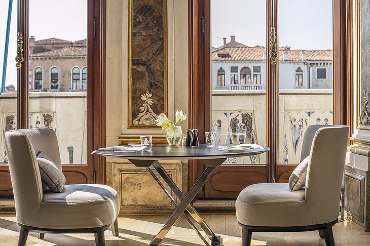 Aman Venice Grand Canal Hotel dining table