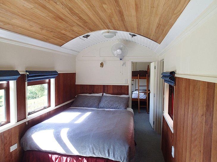 The Waitomo Express train motel room