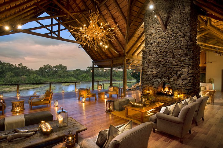 Lion Sands Private Game Reserve main lounge