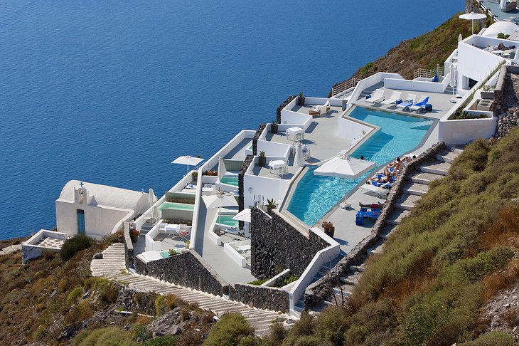 Grace Santorini hotel complex from above