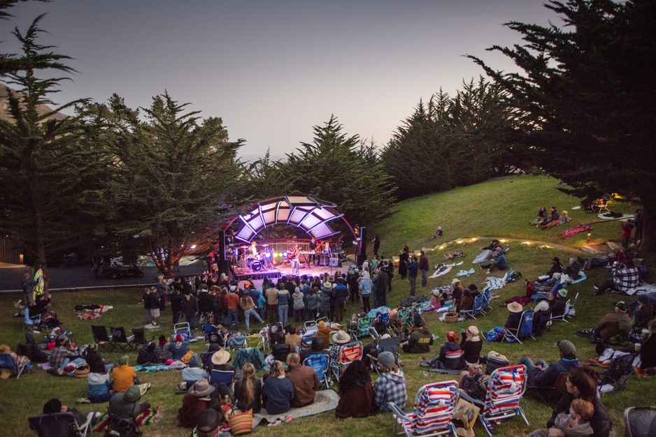 Treebones Resort Concert Evening with lights