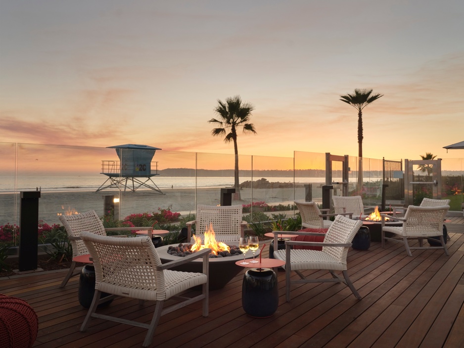 Hotel del Coronado Shore House Blue Hour Fire Pit Sunset