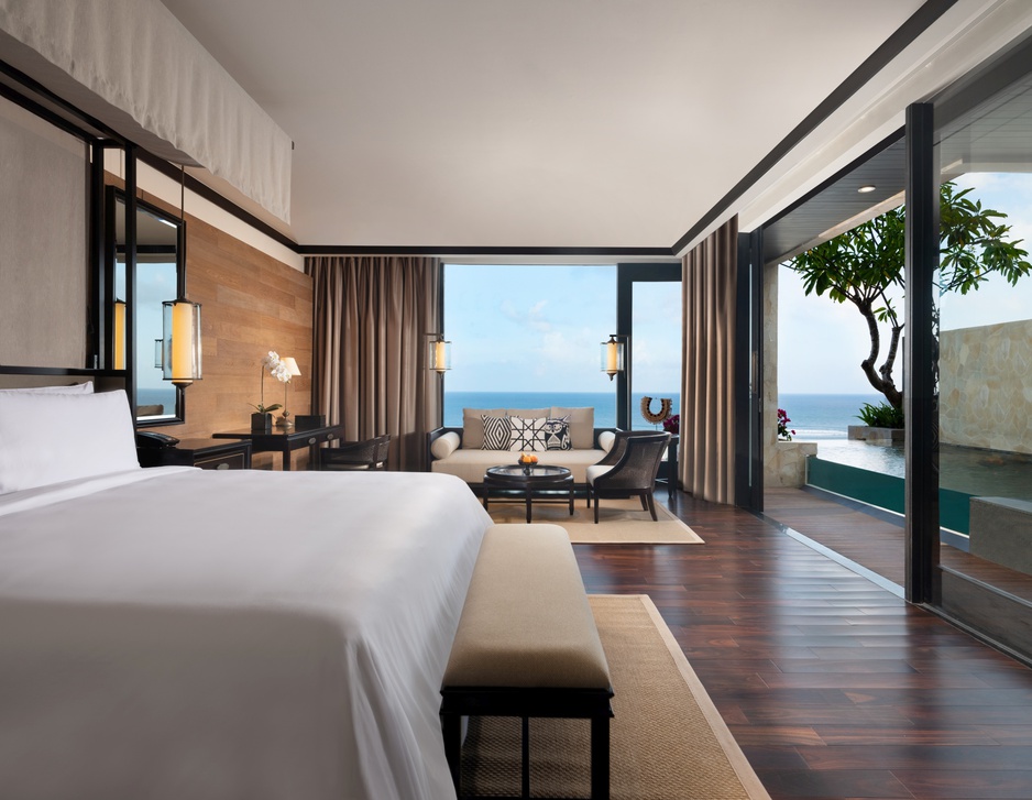 The Apurva Kempinski Bali - Cliff Private Pool Ocean Junior Suite Bedroom