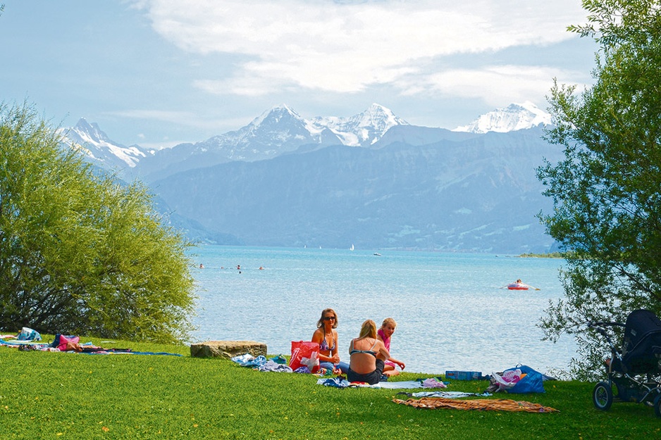 Lake Thun with Alps view
