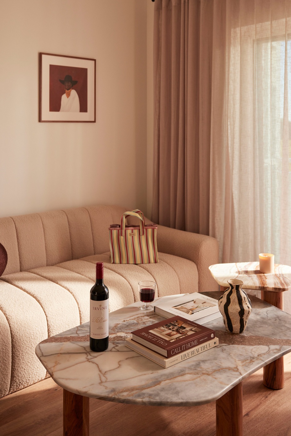 The Berry View Sofa & Wine