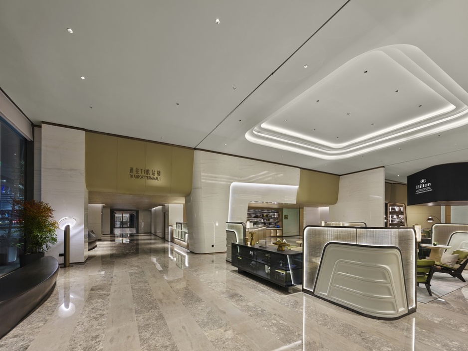 Hilton Shanghai Hongqiao International Airport - Silk Lobby Lounge to Airport Terminal 1 Connection