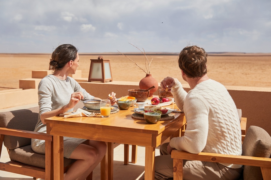 Gobi Caravanserai Horizon Restaurant Terrace Breakfast with a View