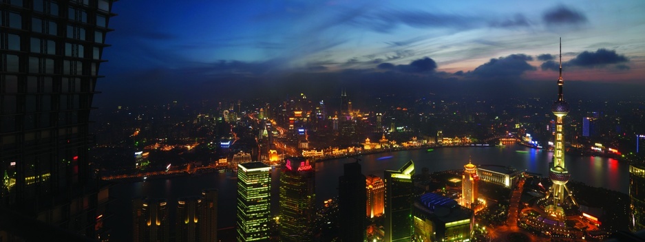 Shanghai skyline at night