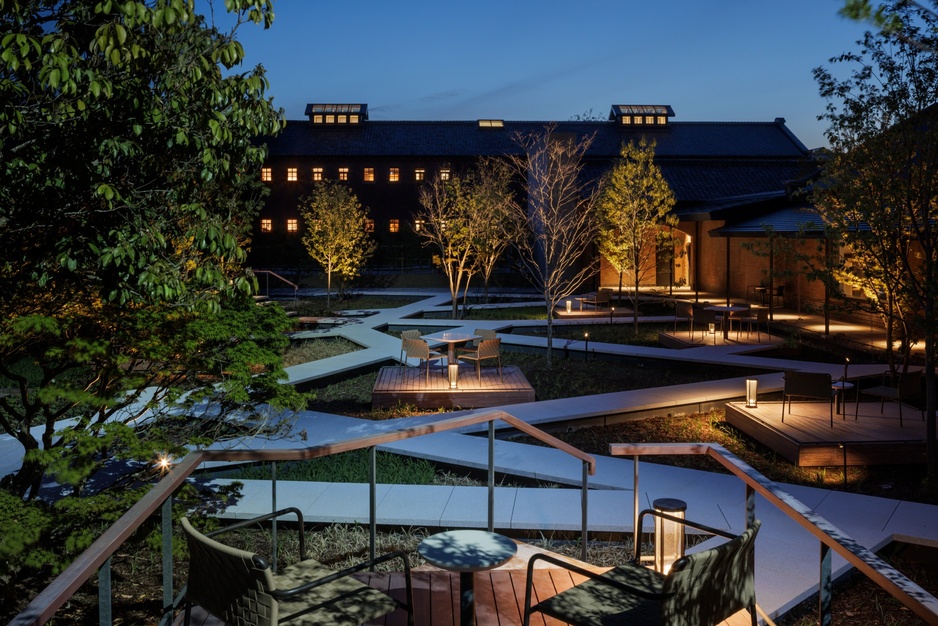 HOSHINOYA Nara Prison - Prison Courtyard at night