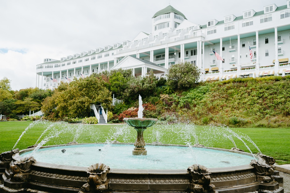 Grand Hotel Garden with a Fountain
