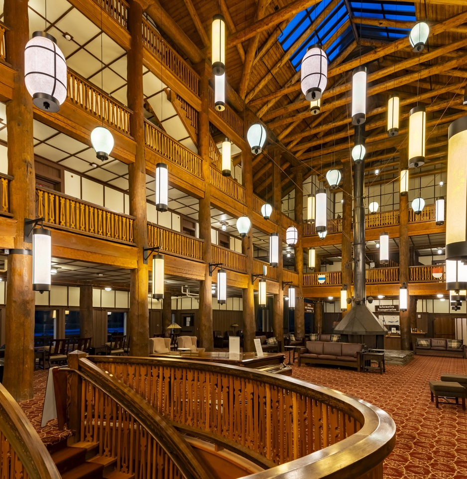 Many Glacier Hotel's Grand Lobby