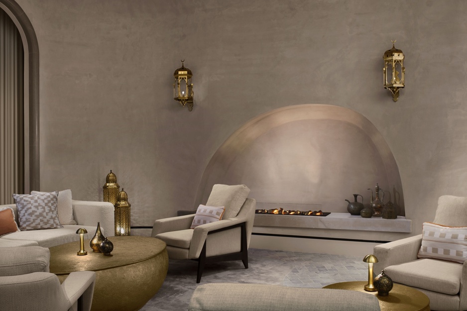 Nujuma Resort Maia Fireplace