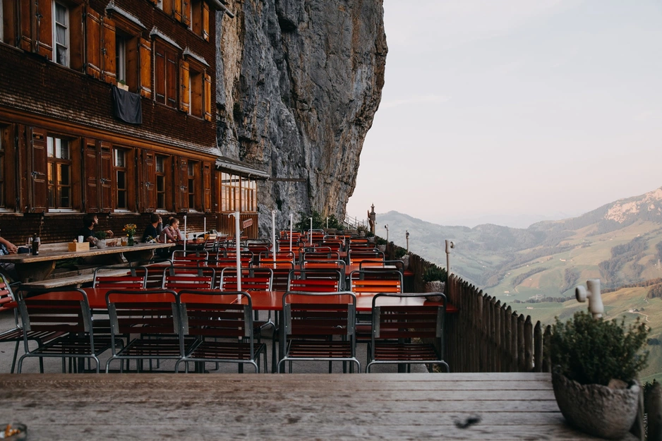 Lunch at a Swiss alpine guesthouse on a mountain trail — eating in Switzerland photography circuit | Safari Sutra