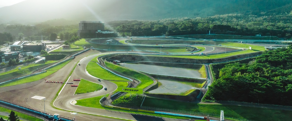 Mount Fuji With Fuji Speedway Circuit at Sunset