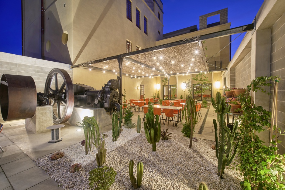 MOAGEM Industrial Lodge Outdoor Terrace at Night
