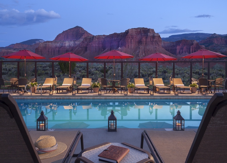 Capitol Reef Resort - Pool in the Evening