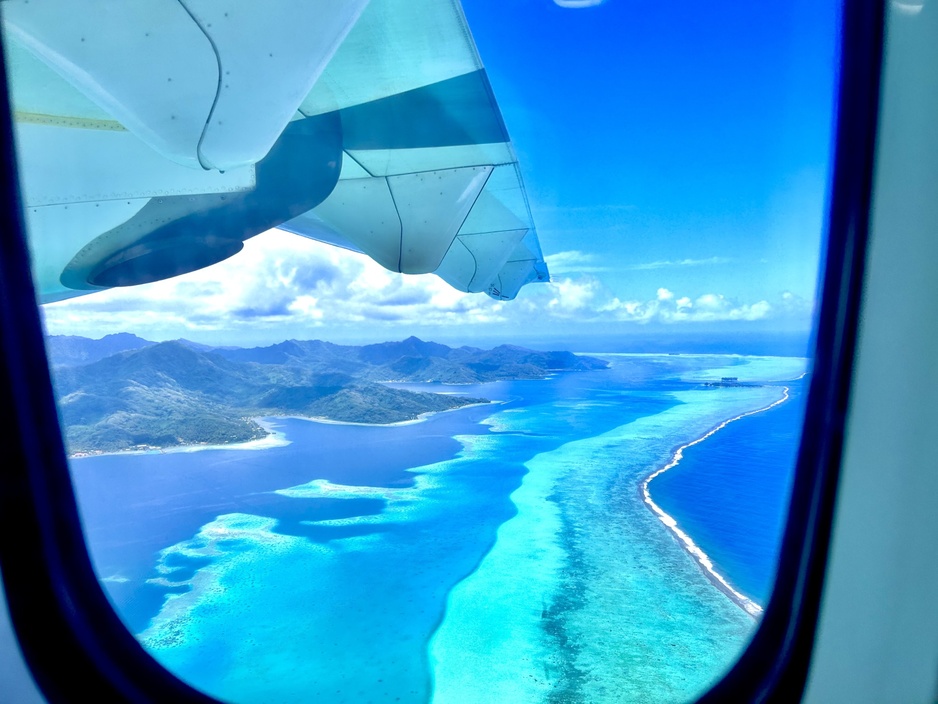 Eden Private Island Taha'a From the Airplane's Window