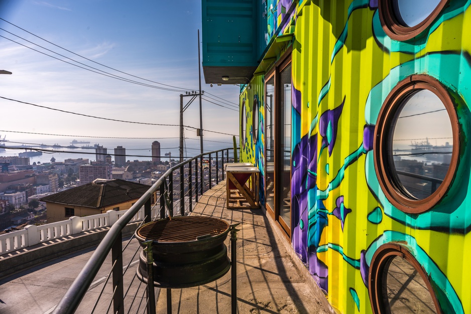 Winebox Valparaíso Hotel Panoramic Room Balcony
