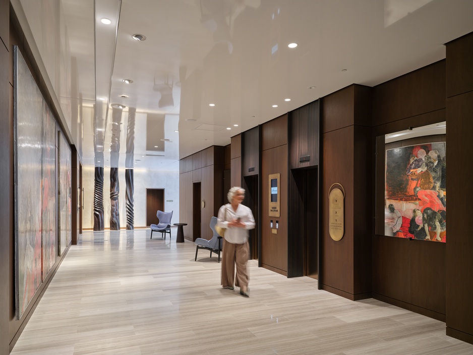 The Fairmont Golden Prague Hotel Enchanted Forest Art Installation and Elevators