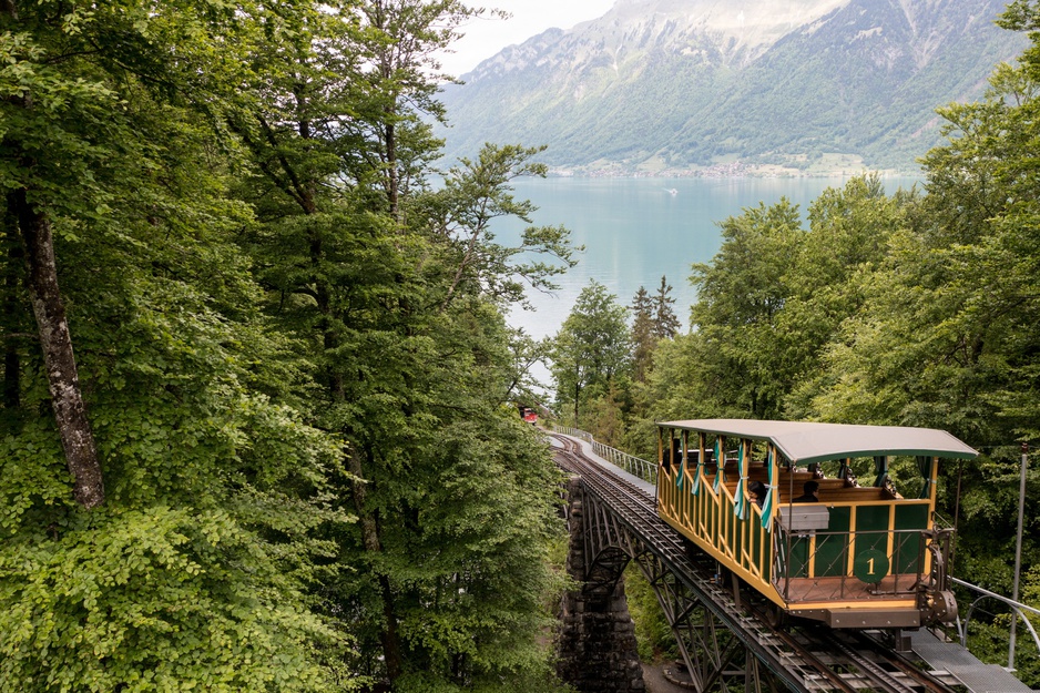 Giessbach Funicular in the Alps