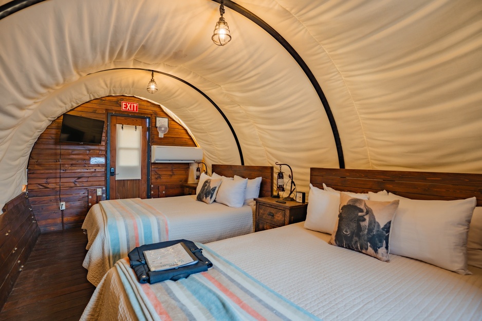 Zion White Bison Glamping Wagon Interior