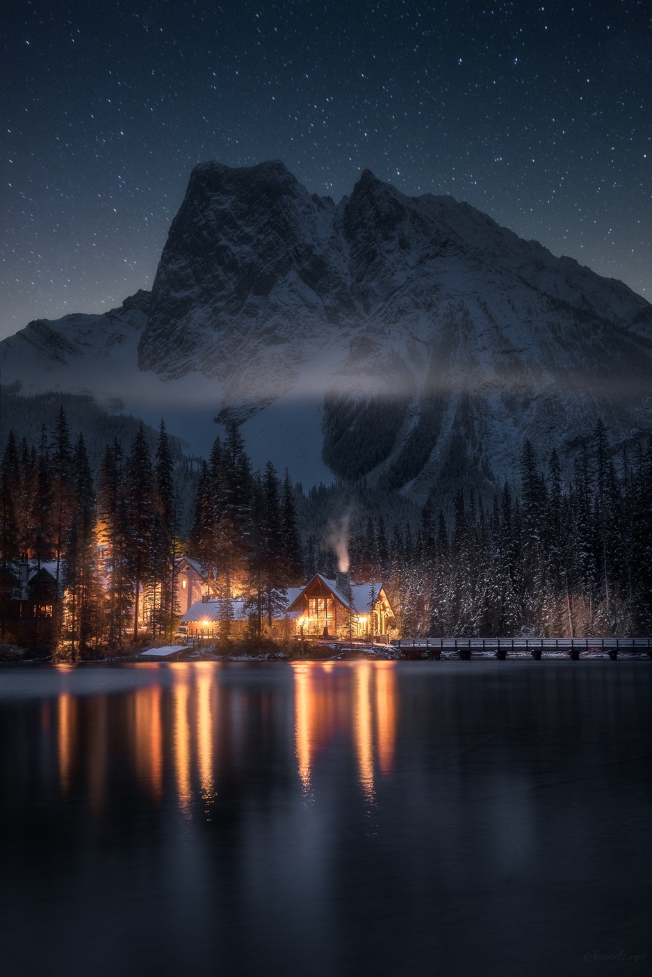 Emerald Lake Lodge Night Exterior