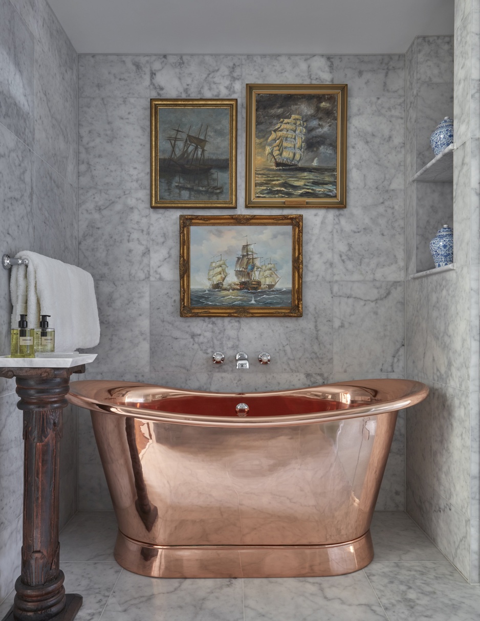 Sea Containers London Hotel - Edwardian Cabin Suite Copper Bathtub