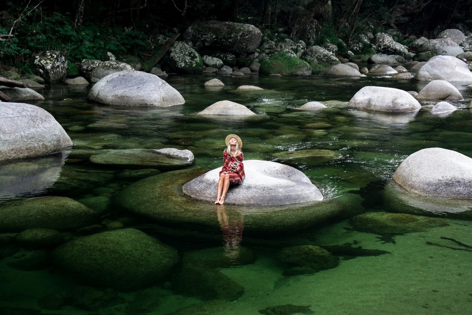 Woman on the rocks