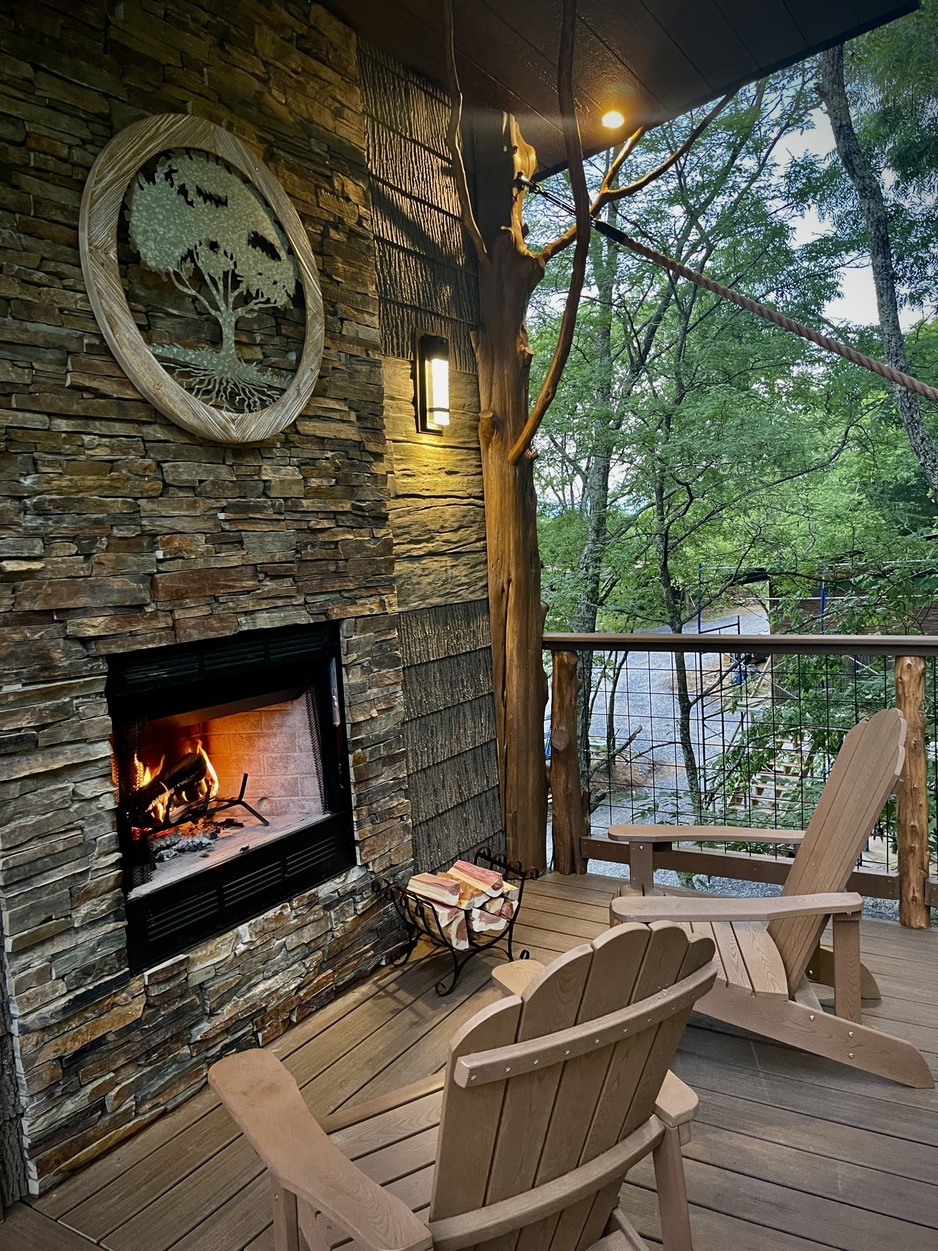 Sanctuary Treehouse Resort Fireplace