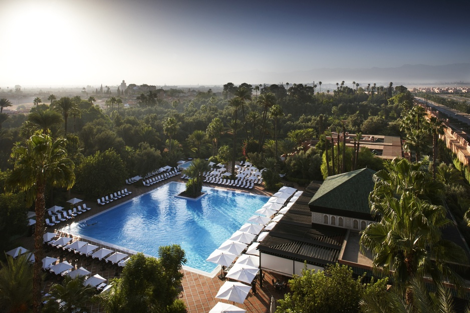 La Mamounia pool aerial view