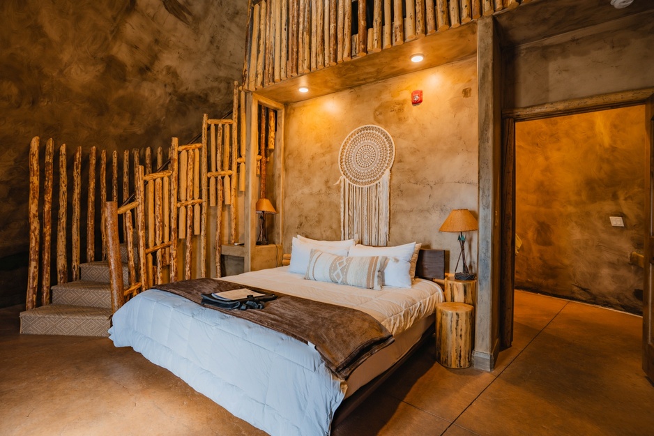 Zion White Bison Glamping Tipi Interior