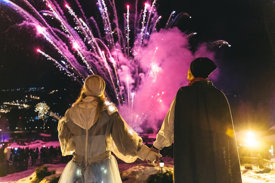Hunderfossen Winter Park Firework Show