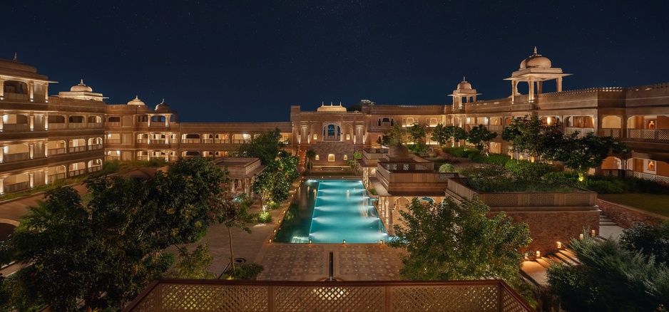 Six Senses Fort Barwara Courtyard at Night