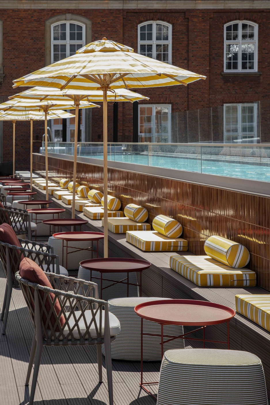 Villa Copenhagen Pool Area With Parasols